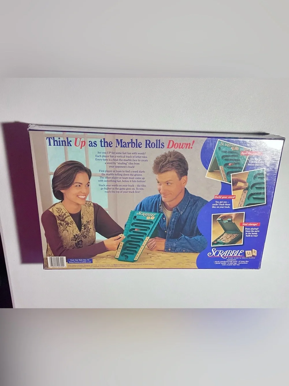 Vintage 1996 Milton Bradley Scrabble Up Word Game New Sealed Family Night Fun